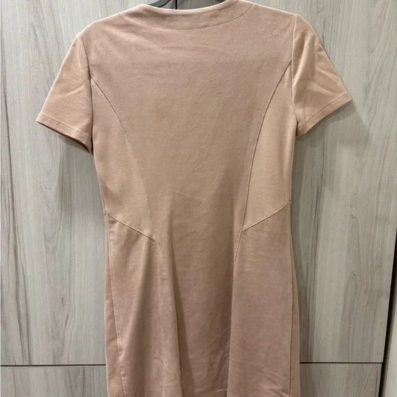 BGBG Blush Pink Short-Sleeve Suede Dress with Zip - Picture 2 of 2